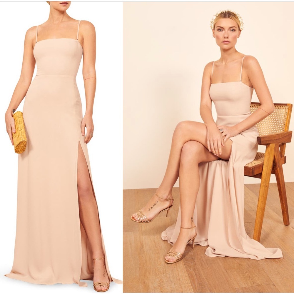 Reformation Ingrid dress in Champagne, size 8
